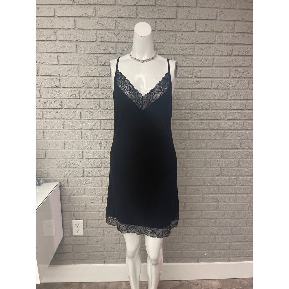 AvidLove  Women Black Lace Satin Sleepwear / Lingerie Size L